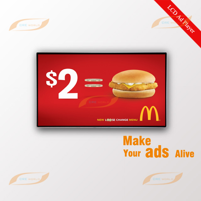 55 Inch Indoor Wall Mount LCD Advertising Display Screen