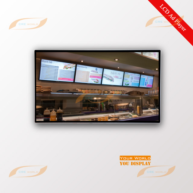 65 Inch Indoor Wall Mount LCD Advertising Display Screen